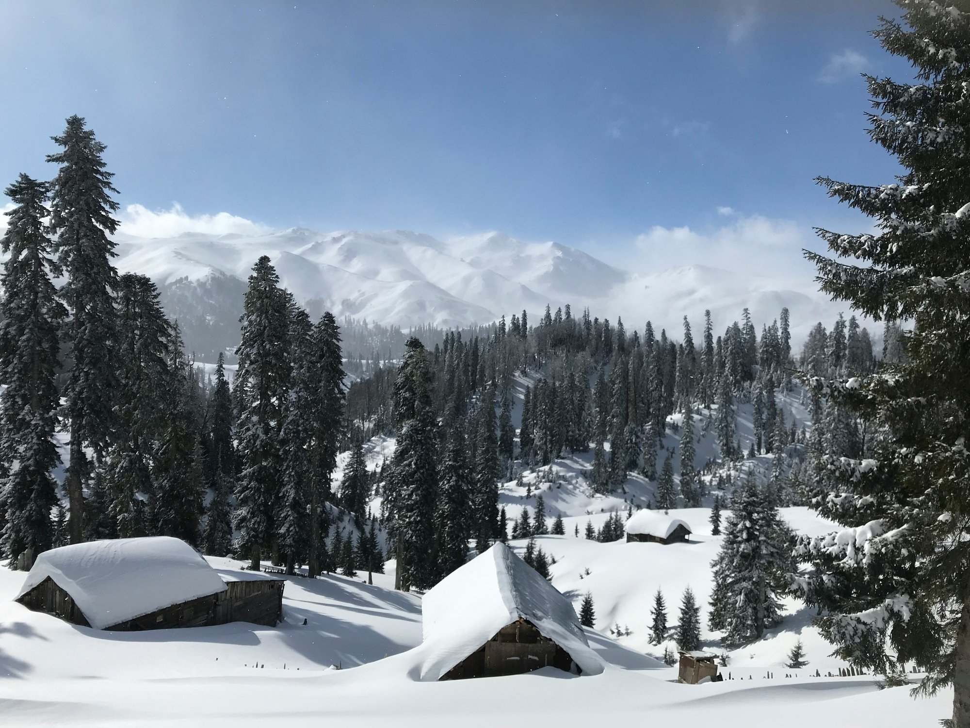 Gulmarg snow cabins